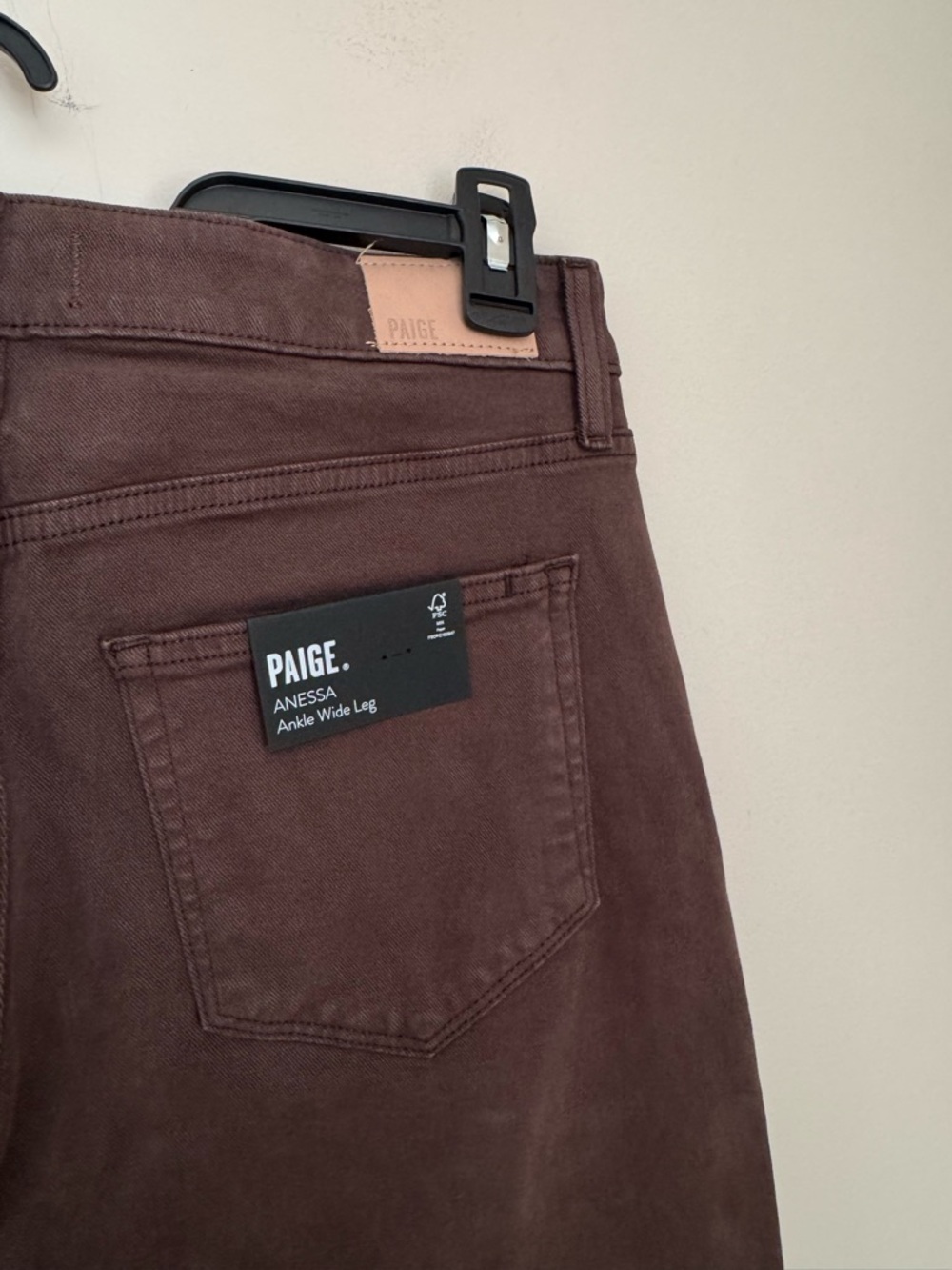 PAIGE Anessa High Rise Wide Leg Ankle Jeans Size 30 Chocolate Brown NWT - Picture 5 of 8